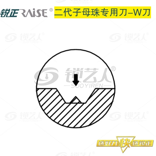 锐正RZ-W刀-钨钢-二代子母珠专用铣刀-D6x95°x40x2T