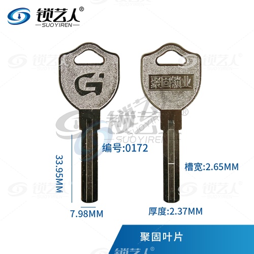 通用2.4叶片钥匙坯 源点钥匙胚 聚固锁业 LOCK钥匙 0172