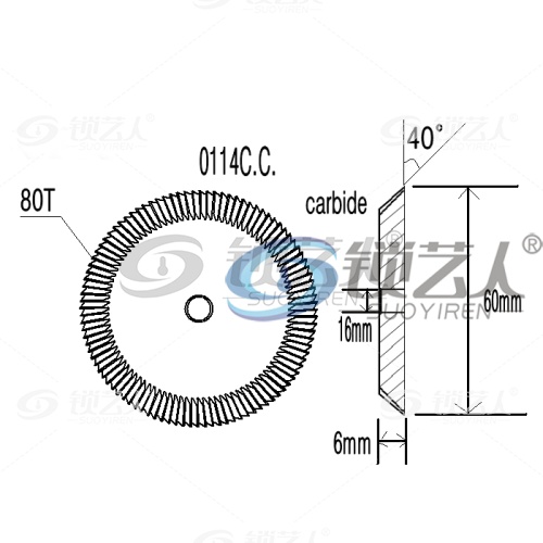 【屠龙刀】钨钢双面角度刀-R0114 C.C φ60*6*φ16*80T*80° 钥匙机面铣刀 适用218-D,218-A,218-B